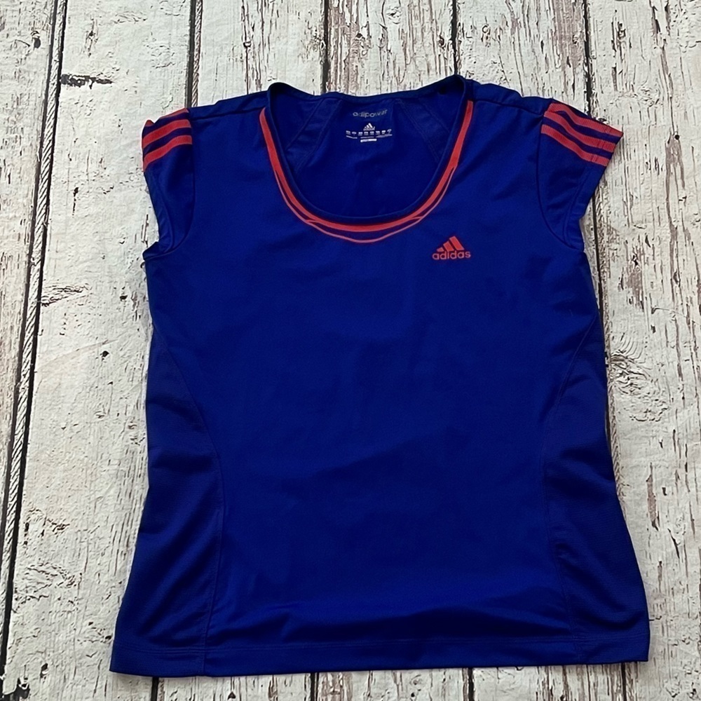 Women's Adidas Formotion Blue Sports Clothing Jersey Athletic Sportswear Shirt